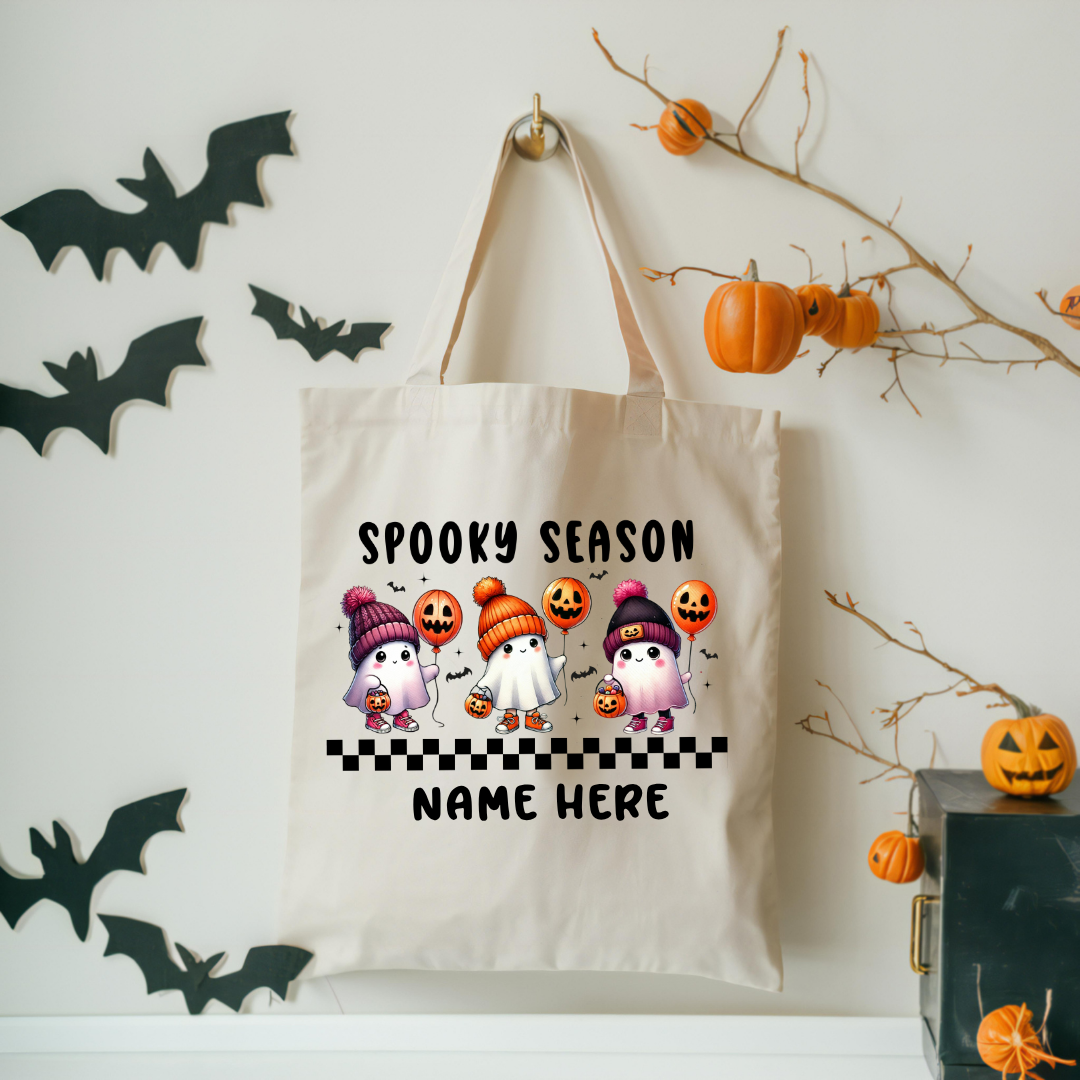 Sac Fourre-Tout Halloween Personnalisé – "Petits Fantômes"