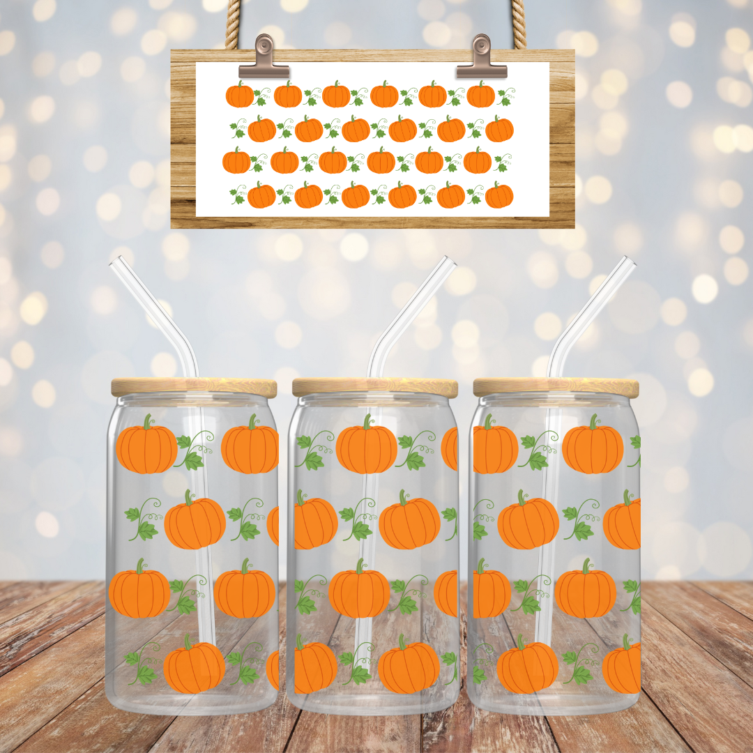 Halloween Pumpkin Iced Coffee Glass, Halloween Libby Cup