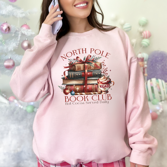 Chandail Club de lecture Noël, Sweatshirt North Pole Christmas book club shirt,