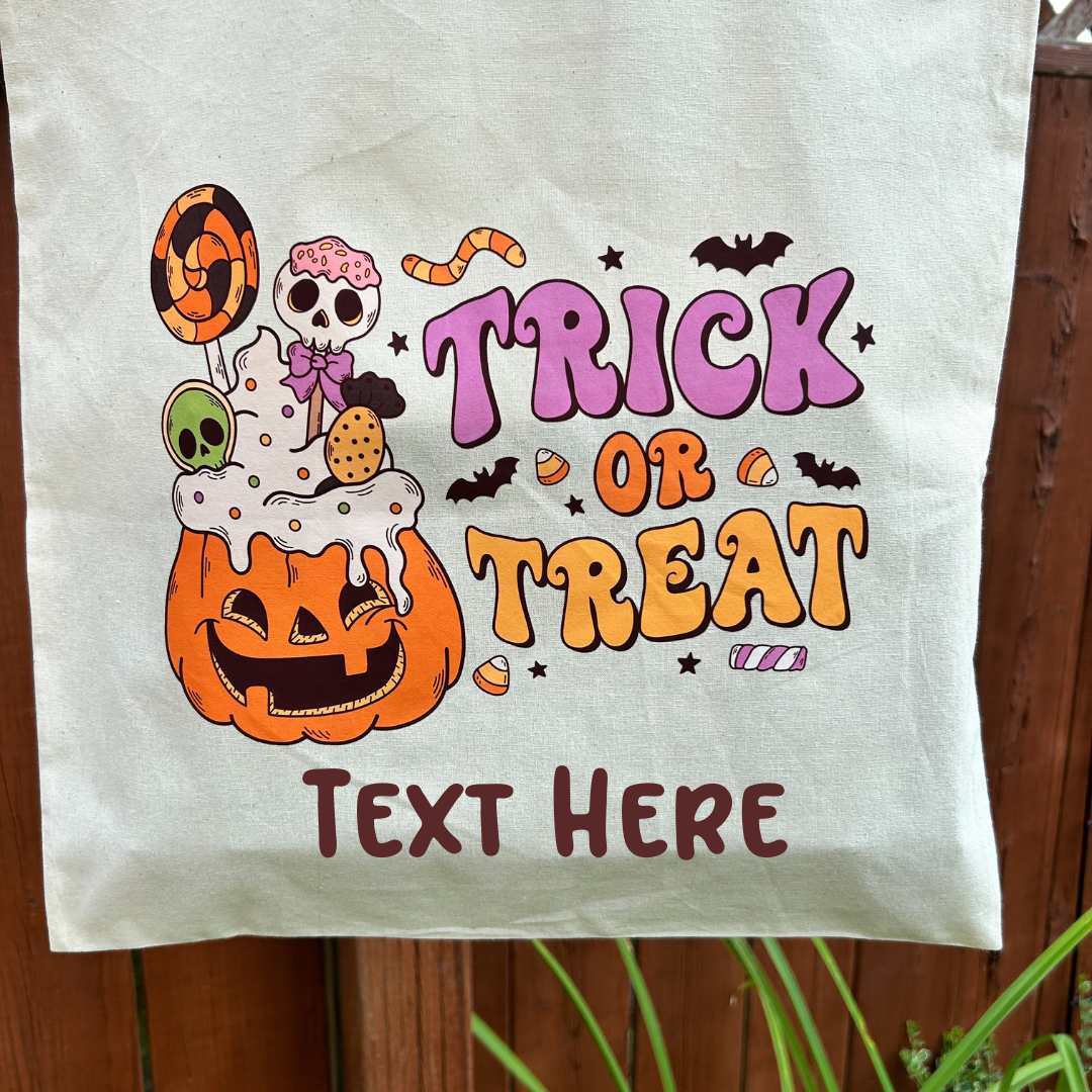 Trick or Treat halloween Tote Bag Customizable