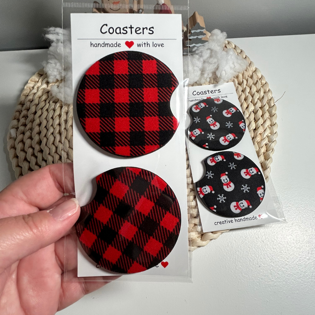 Sous-verres de Noël pour auto, accessoires pour porte-gobelets de voiture