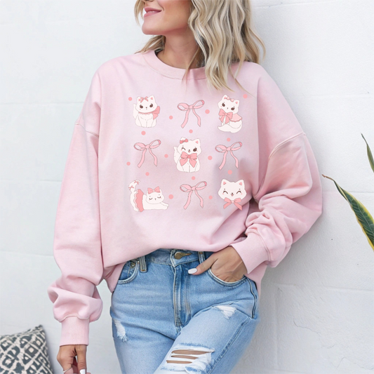 Sweatshirt chats coquettes,Cadeau pour amoureux des chats