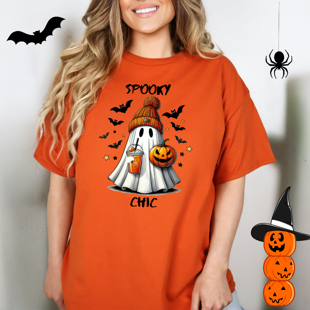 T-shirt Fantôme d'halloween spooky, Cadeau pour amoureux Halloween