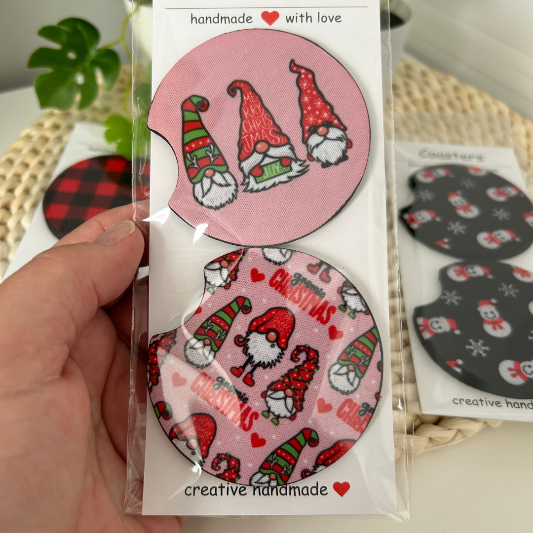 Sous-verres de Noël pour auto, accessoires pour porte-gobelets de voiture