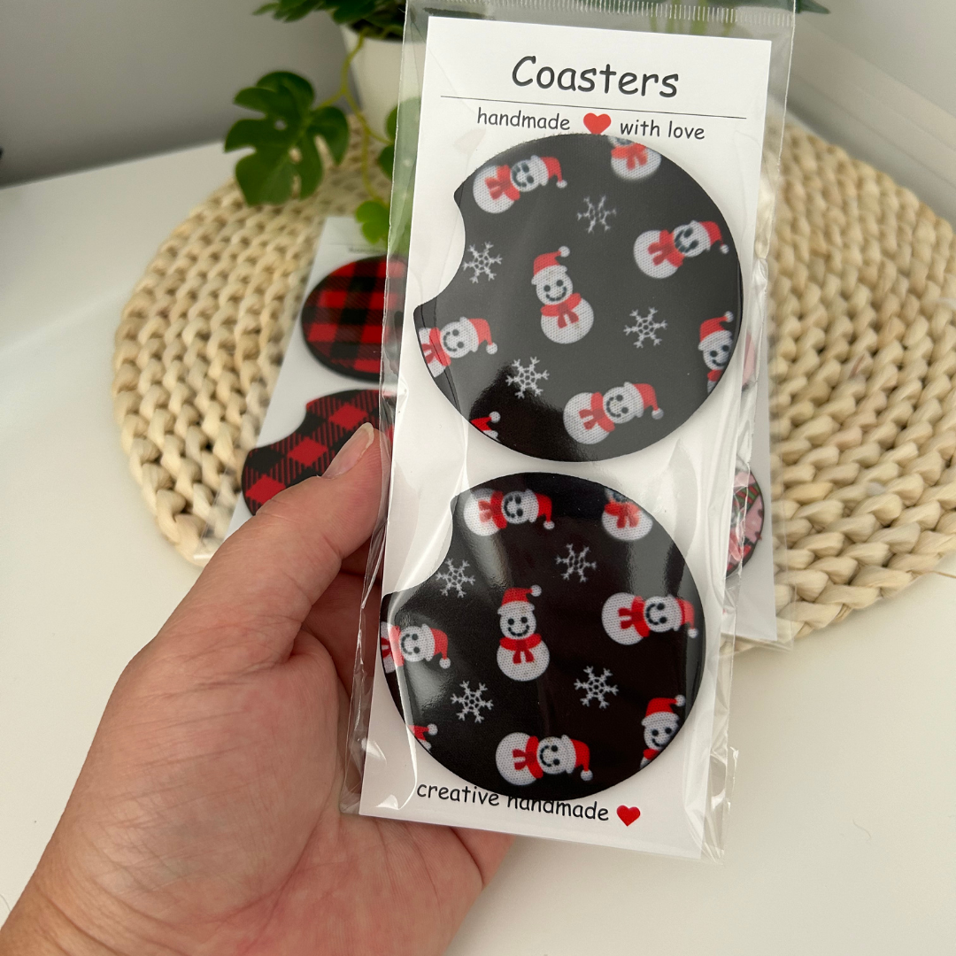 Sous-verres de Noël pour auto, accessoires pour porte-gobelets de voiture