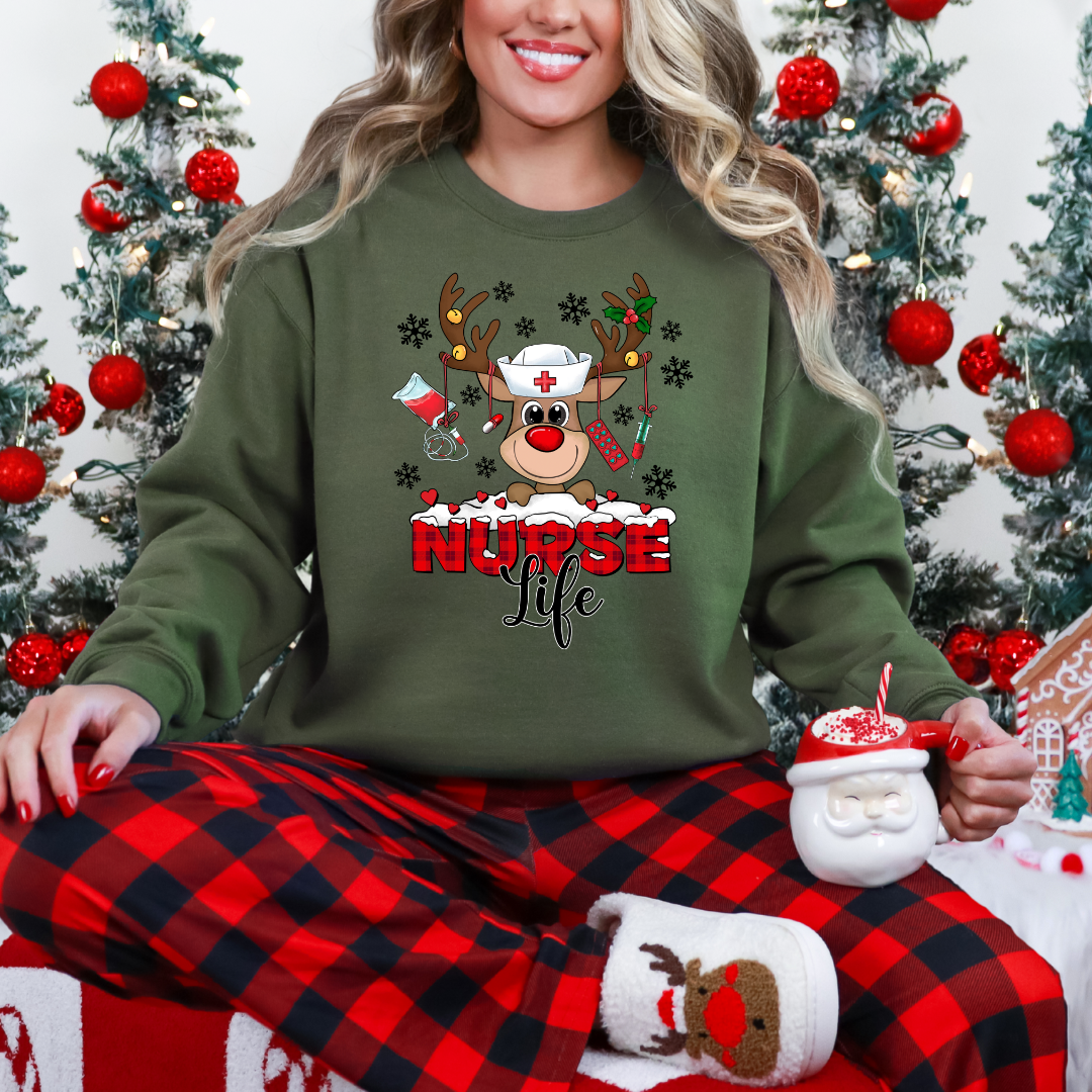 Drôle de chandail de Noël pour infirmière, Nurselife sweatshirt Noël