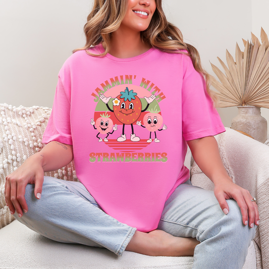 T-shirt fraises style Groovy et drôle, Cadeau pour amoureux de fraises, T-shirt D'été