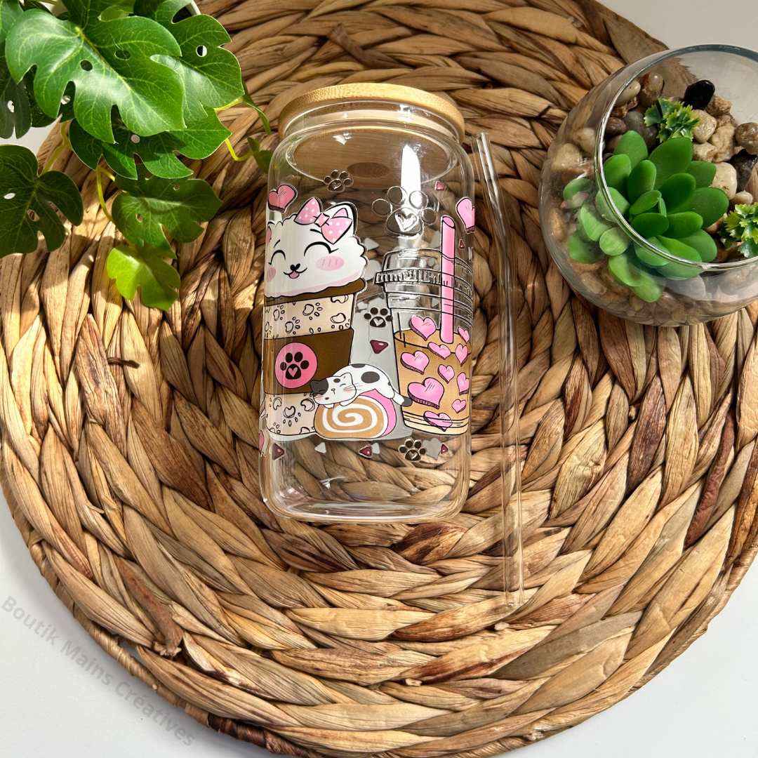 Verre à café glacé  pour Maman de chats, Cadeau pour amoureux des chats