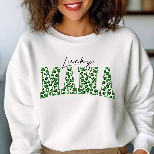 Chandail Lucky MAMA St-Patrick style léopard