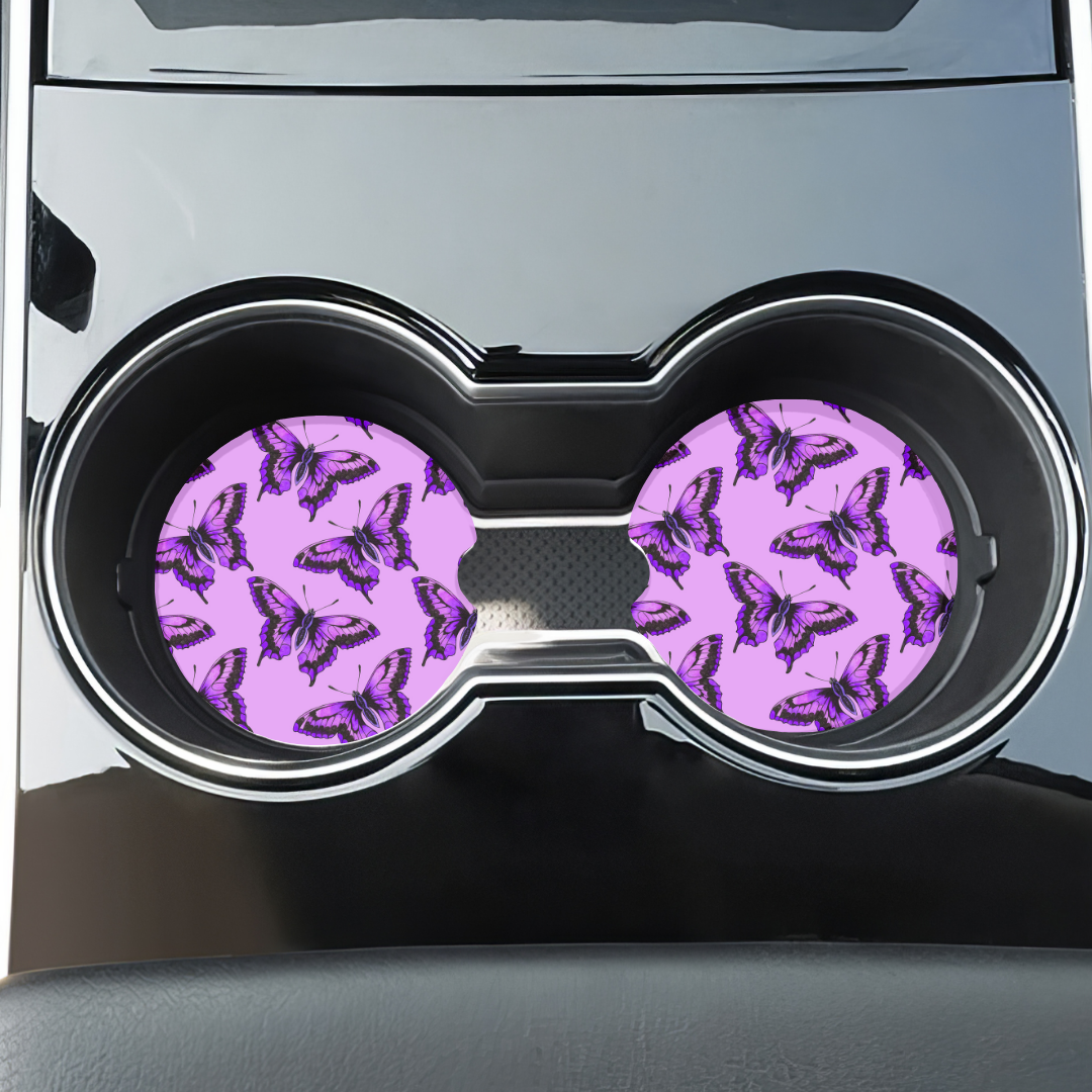 Sous-verres pour auto Drapeau Américain, Cowgirl, Papillons, Accessoires pour auto