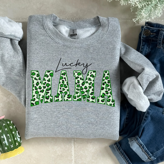 Chandail Lucky MAMA St-Patrick style léopard