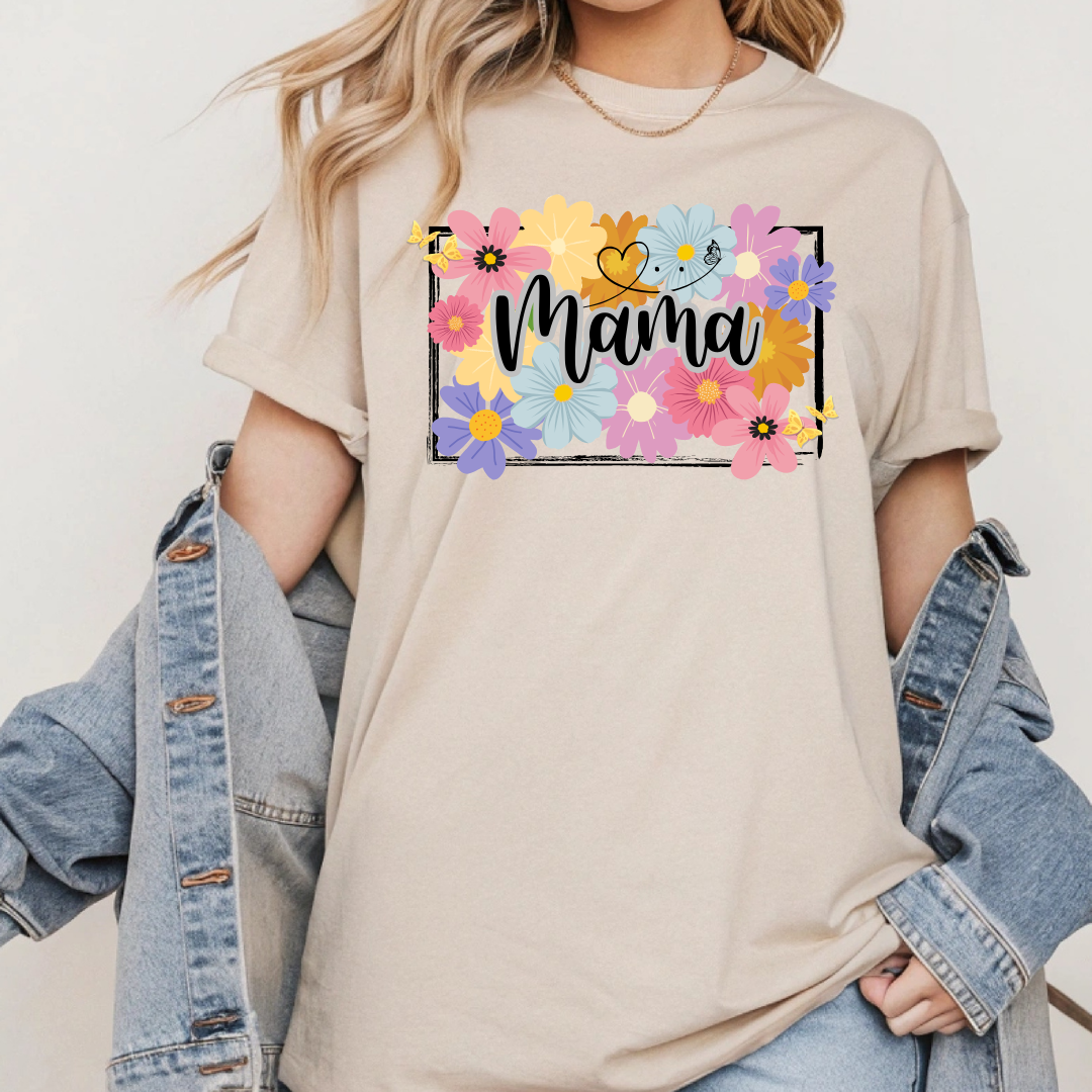 Mama Boho Style Floral T-shirt, Mother's Day Gift, Mama T-shirt,