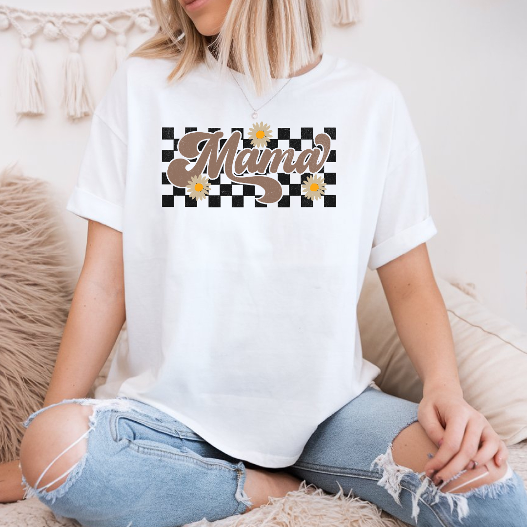 T-shirt Mama retro floral, cadeau pour Maman, Vintage T-shirt