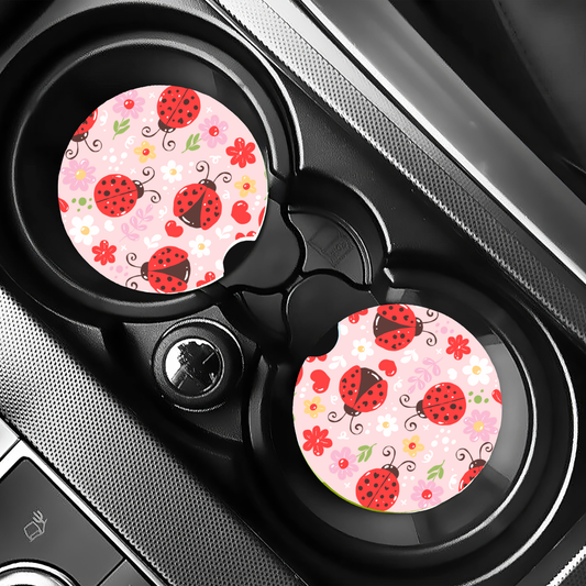 Ladybug Car Coasters Duo