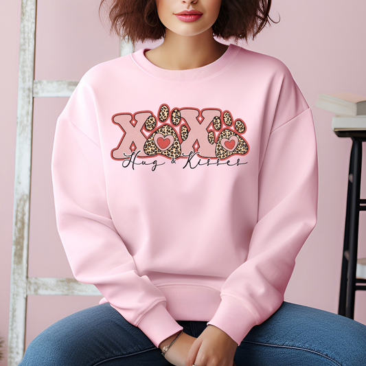 Chandail St-Valentin XOXO Hug & Kiss , chandails amoureux d'animaux