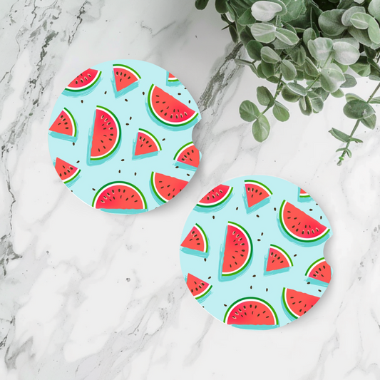 Sous-verres melon d'eau pour voiture, Cadeau pour amoureux des pastèques