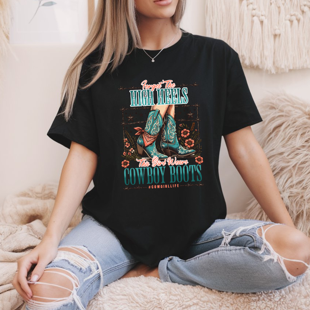 T-shirt Western et Bottes de Cowboy ,Tenue pour Festival Country