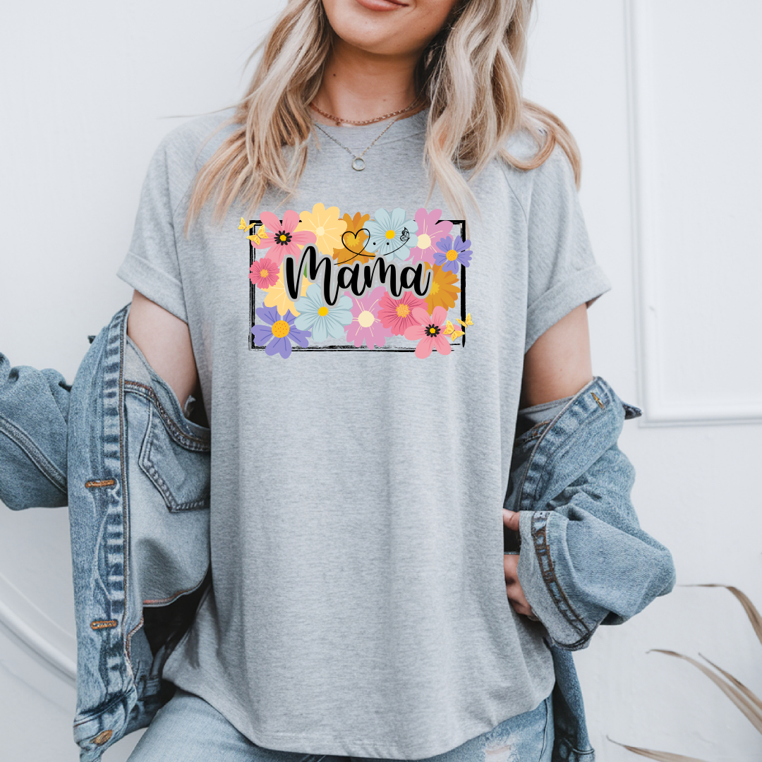 Mama Boho Style Floral T-shirt, Mother's Day Gift, Mama T-shirt,