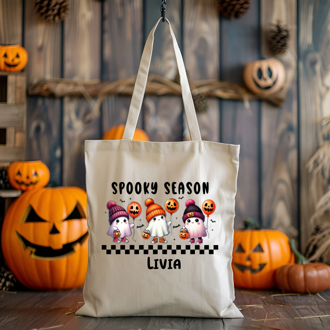 Sac Fourre-Tout Halloween Personnalisé – "Petits Fantômes"