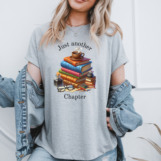 T-shirt pour amoureux de lecture et de livres, T-shirt ''Just another chapter''