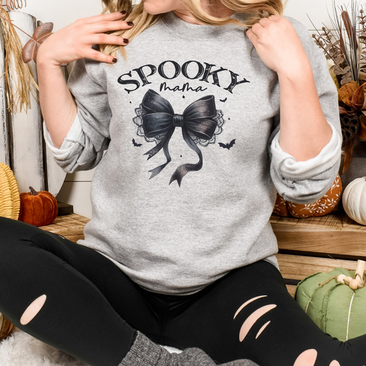 Sweatshirt Spooky Mama Halloween avec boucle Coquette Noir