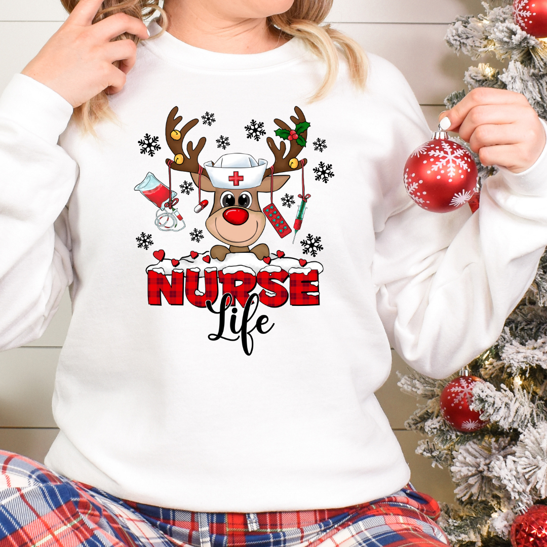 Drôle de chandail de Noël pour infirmière, Nurselife sweatshirt Noël