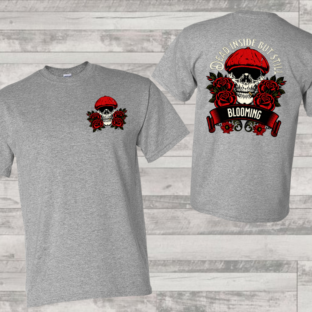 Smoking Skull and Roses T-shirt, Floral Skull shirt, Sarcastic Shirt