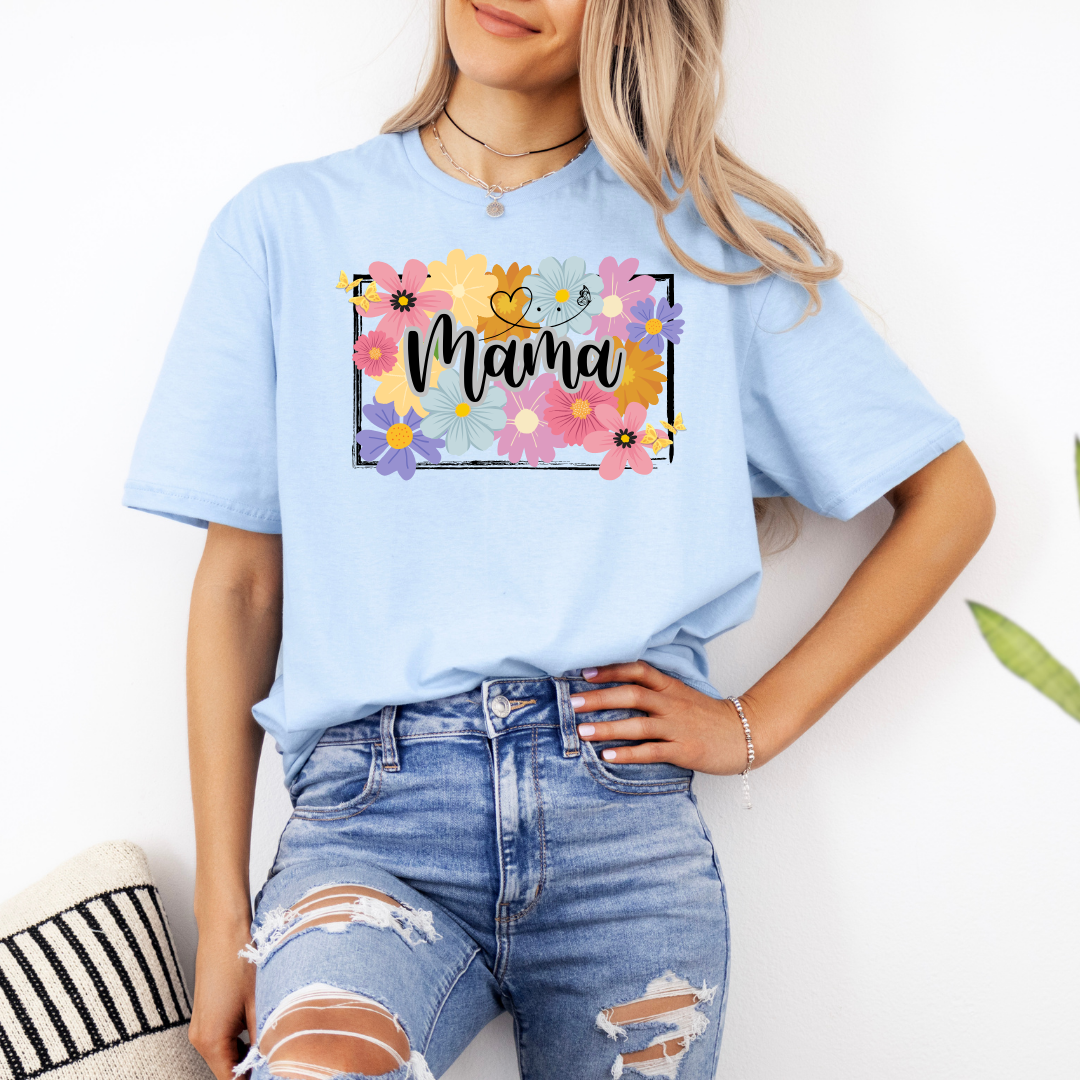Mama Boho Style Floral T-shirt, Mother's Day Gift, Mama T-shirt,