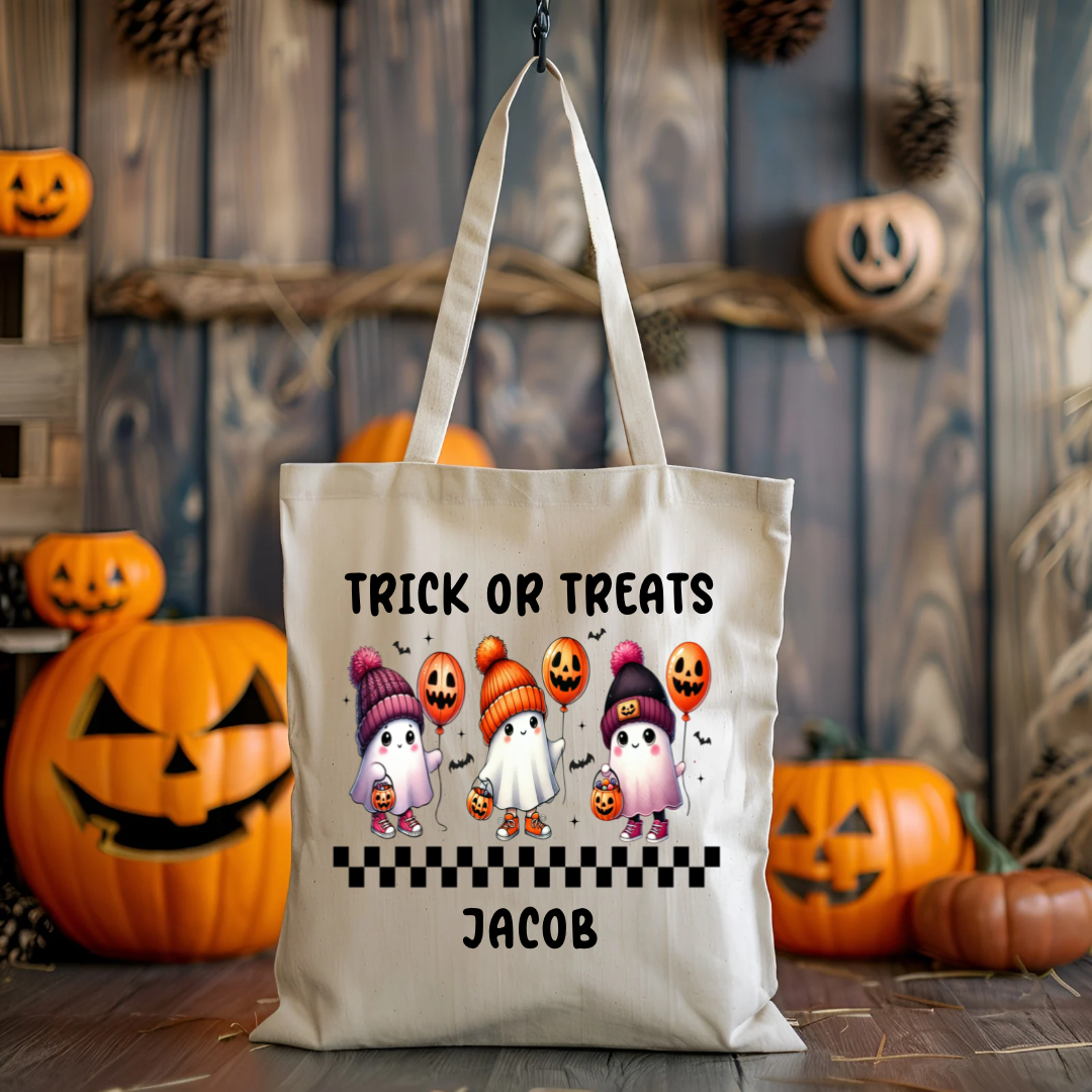 Sac Fourre-Tout Halloween Personnalisé – "Petits Fantômes"