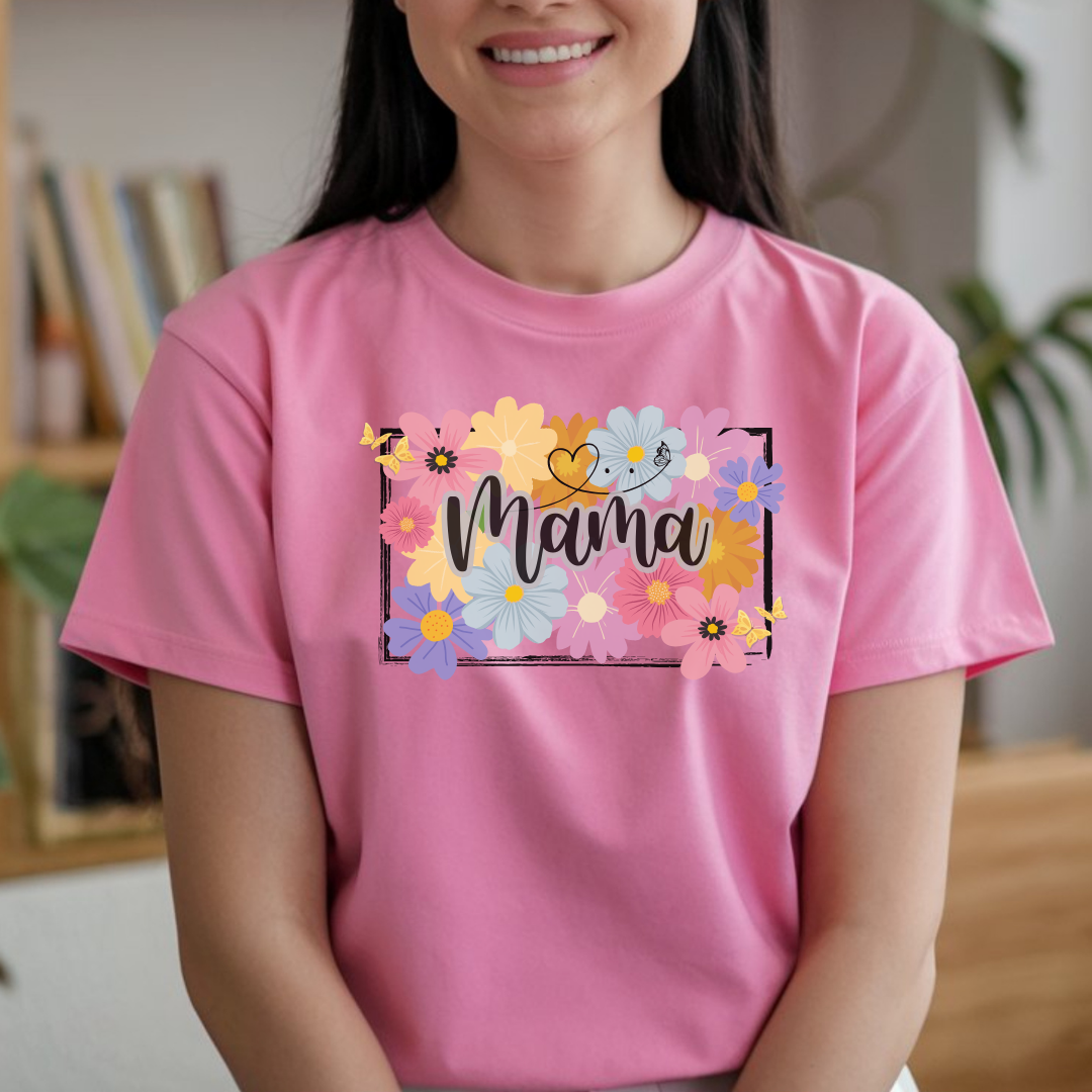 Mama Boho Style Floral T-shirt, Mother's Day Gift, Mama T-shirt,