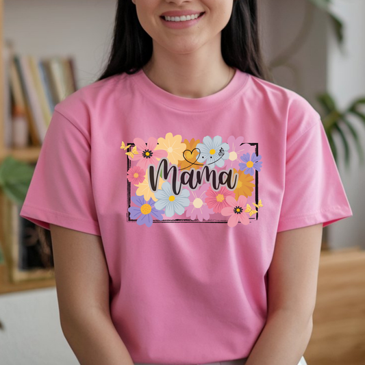 Mama T-shirt floral style Boho , Cadeau Fête des mères, T-shirt Mama,