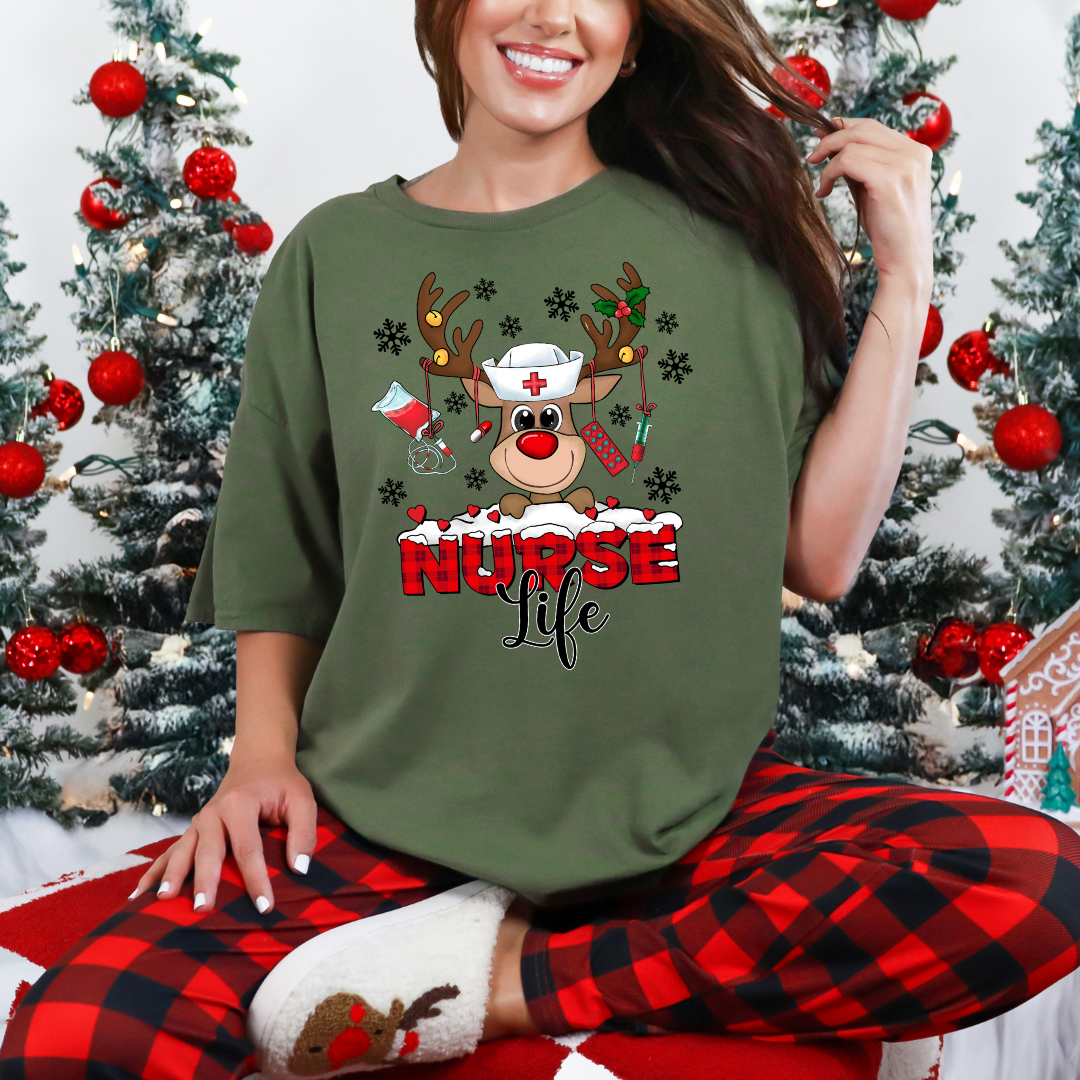 T-shirt Nurselife de Noël, Drôle de chandail de Noël pour infirmière, Cadeau pour infirmière