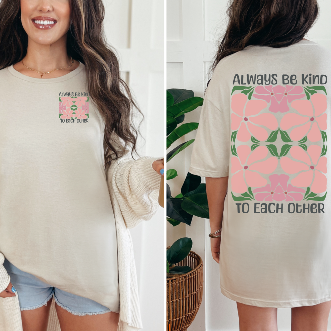 T-Shirt floral style bohème, botanique, motivant