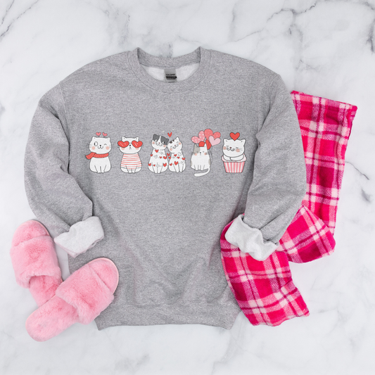 Chandail St-Valentin chats mignons, chandail pour amoureux de chats