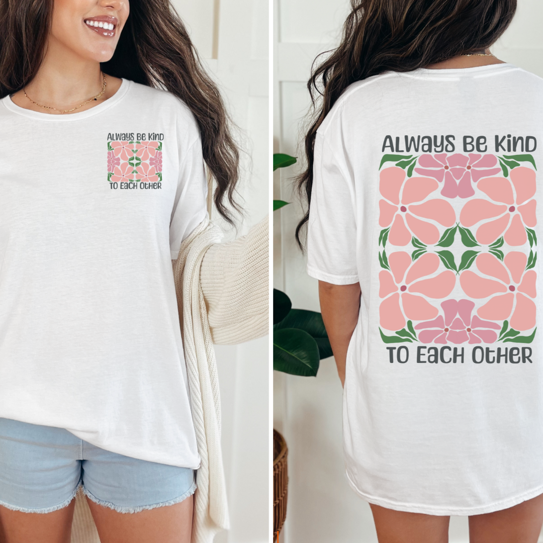 T-Shirt floral style bohème, botanique, motivant