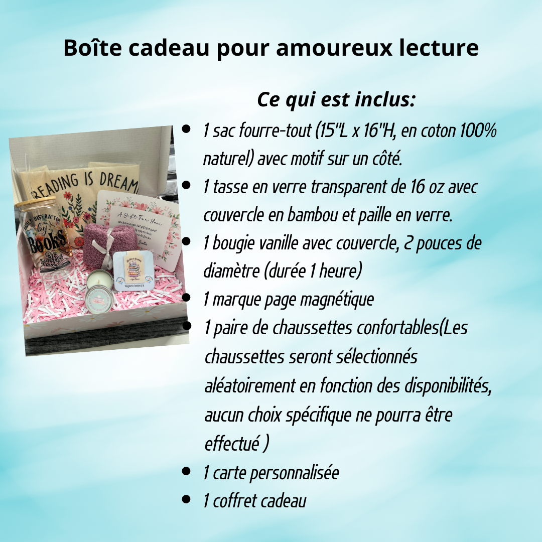 Boîte cadeau pour amoureux de lecture, Cadeau pour libraire, cadeau pour colocataire