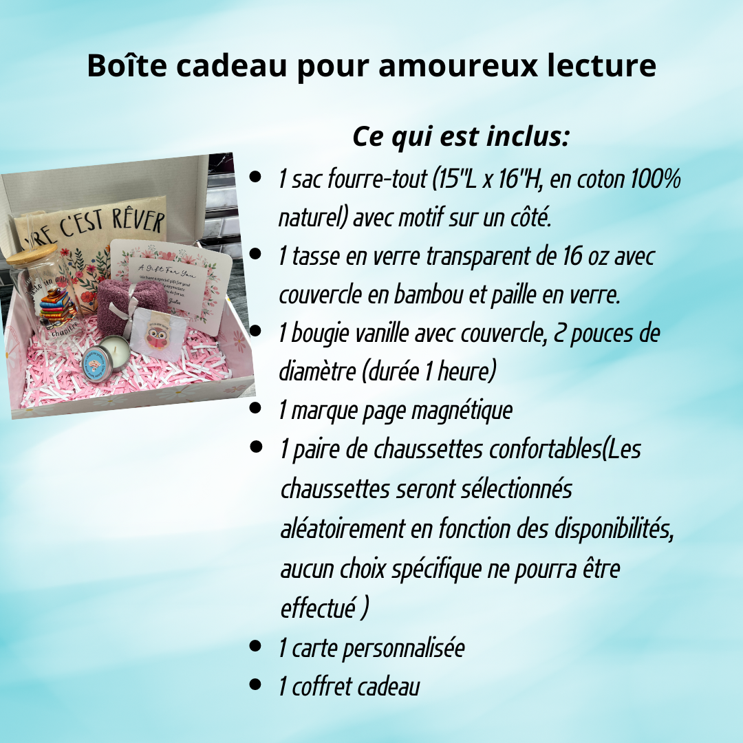 Coffret cadeau pour amoureux de lecture