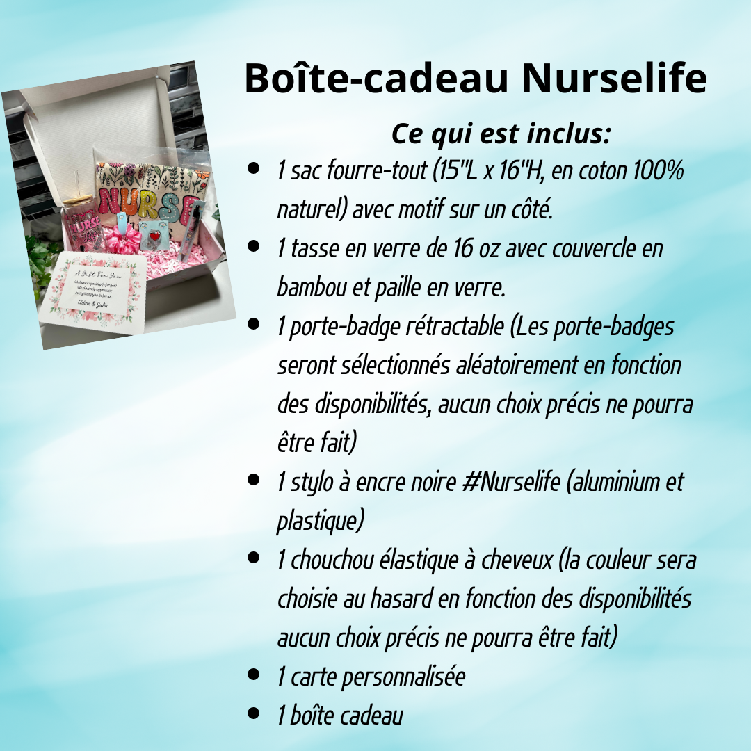 Coffret cadeau pour infirmière ou nouvelle diplômée, panier remerciement infirmière, cadeau étudiante infirmière