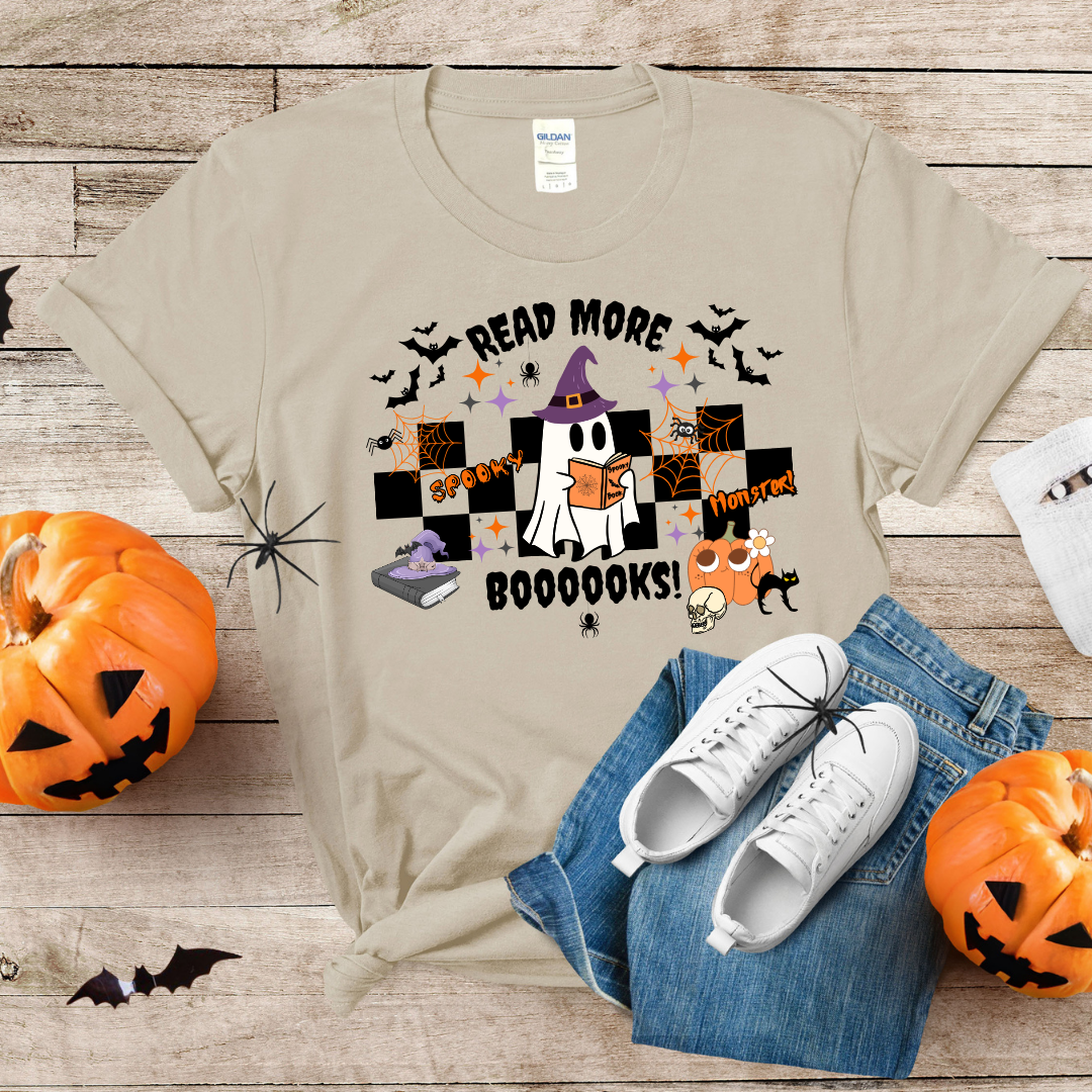 T-shirt fantôme halloween de lecture style rétro