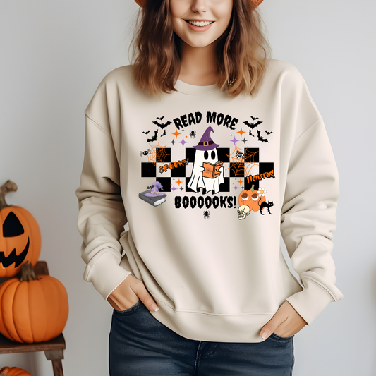 Sweatshirt fantôme halloween de lecture style rétro