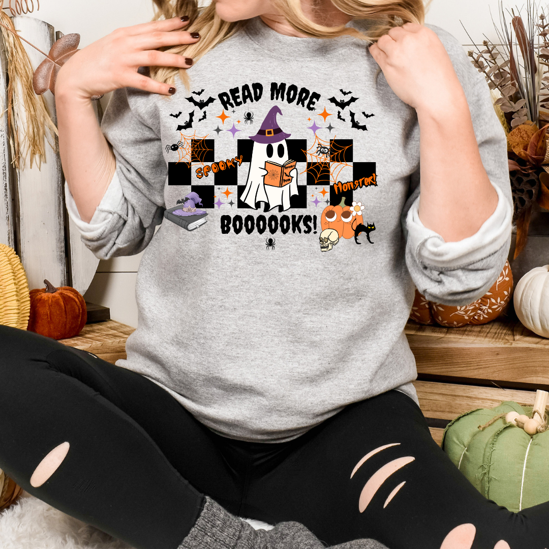 Sweatshirt fantôme halloween de lecture style rétro