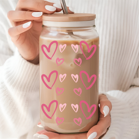Verre à café glacé coeurs de St-Valentin, Cadeau sous le thème St-Valentin