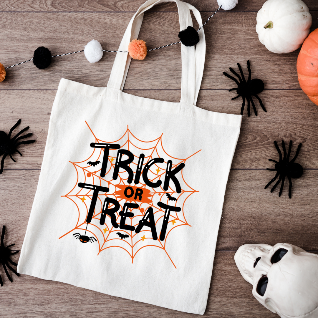 Sac Fourre-Tout Halloween "Trick or Treat" – Toiles d'araignée