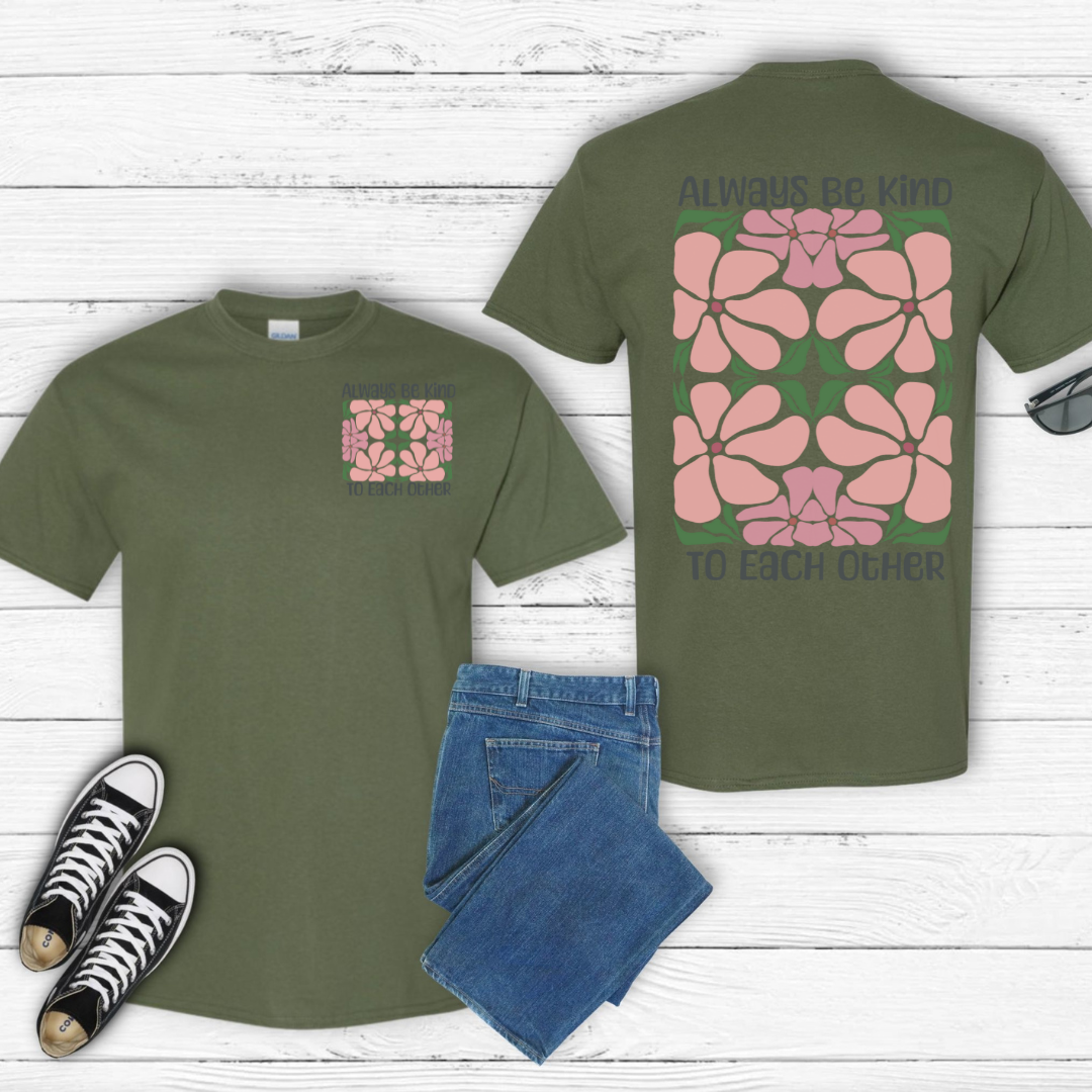 T-Shirt floral style bohème, botanique, motivant