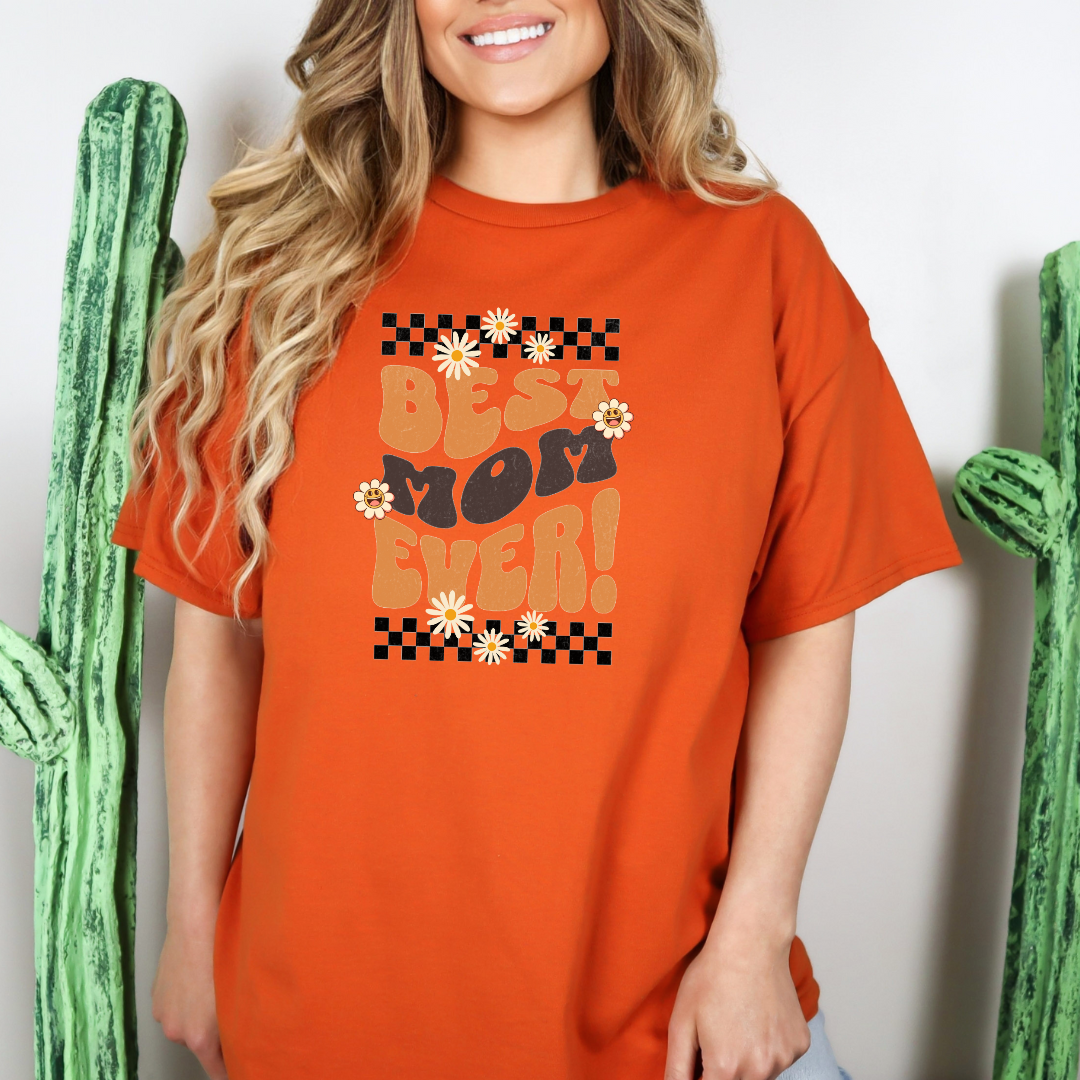 T-shirt rétro pour maman , Best Mom Ever , Fête des mères