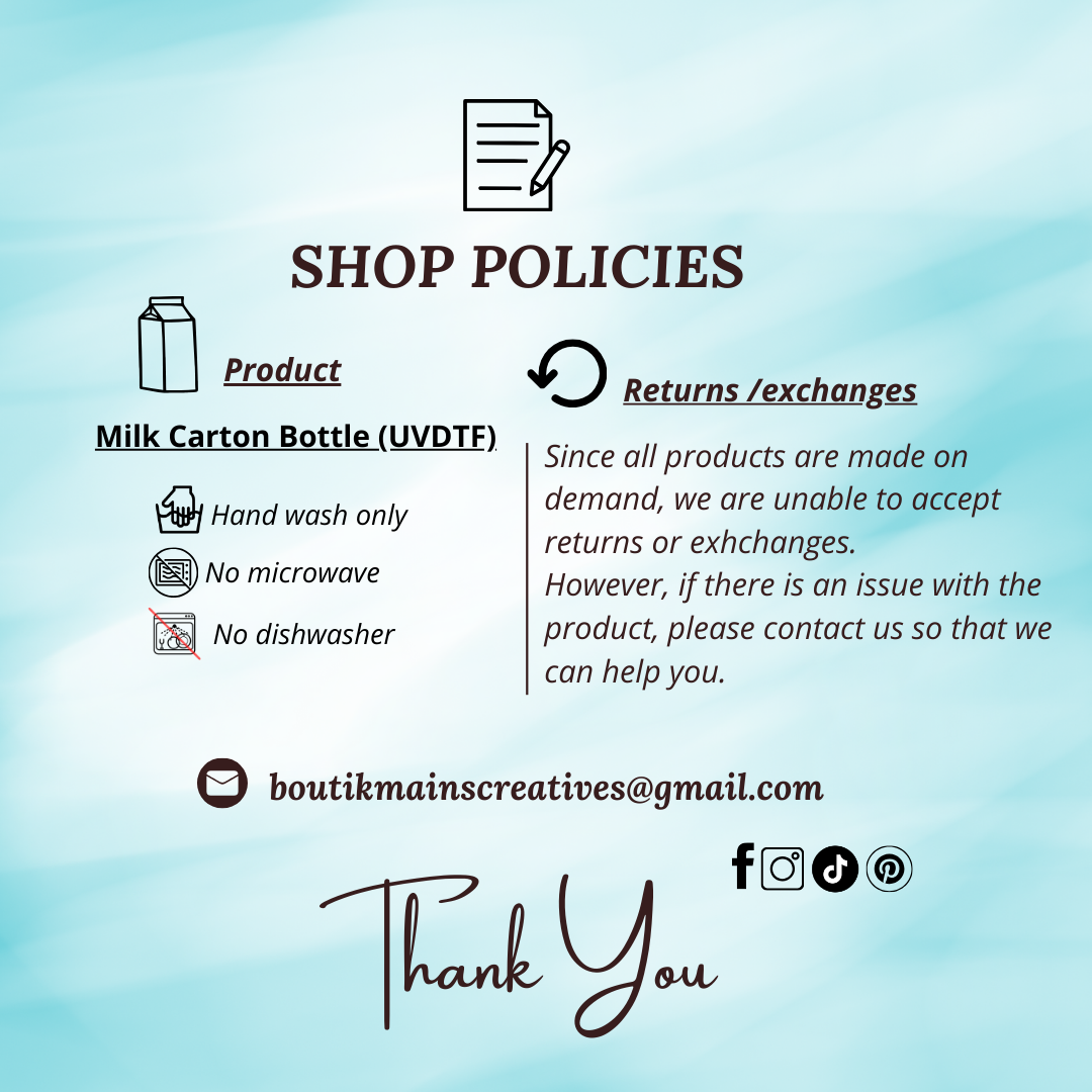 Bouteille style carton lait avec mignonne petite vache, Gobelet en plastique pour boissons froides