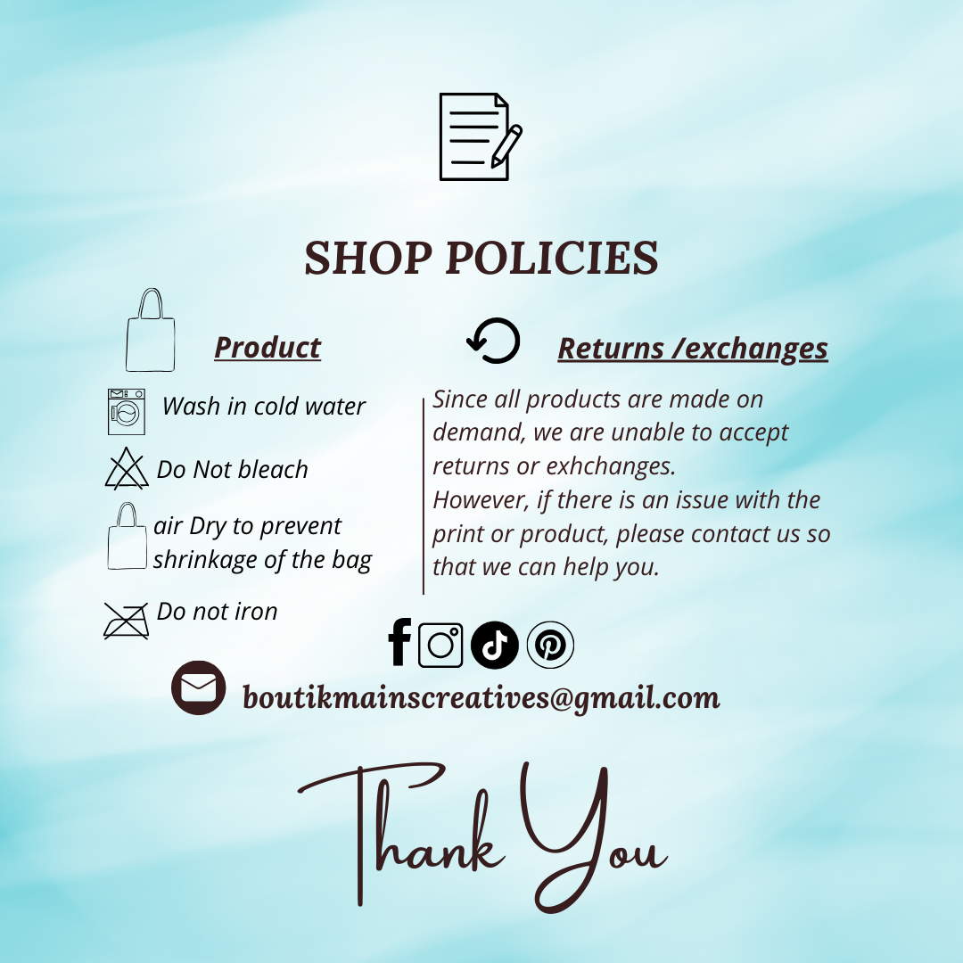 Shop policies in english