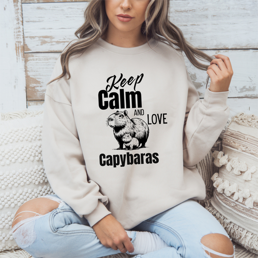 Mignon Sweatshirt avec Capybaras, Cadeau pour amoureux des Capybaras
