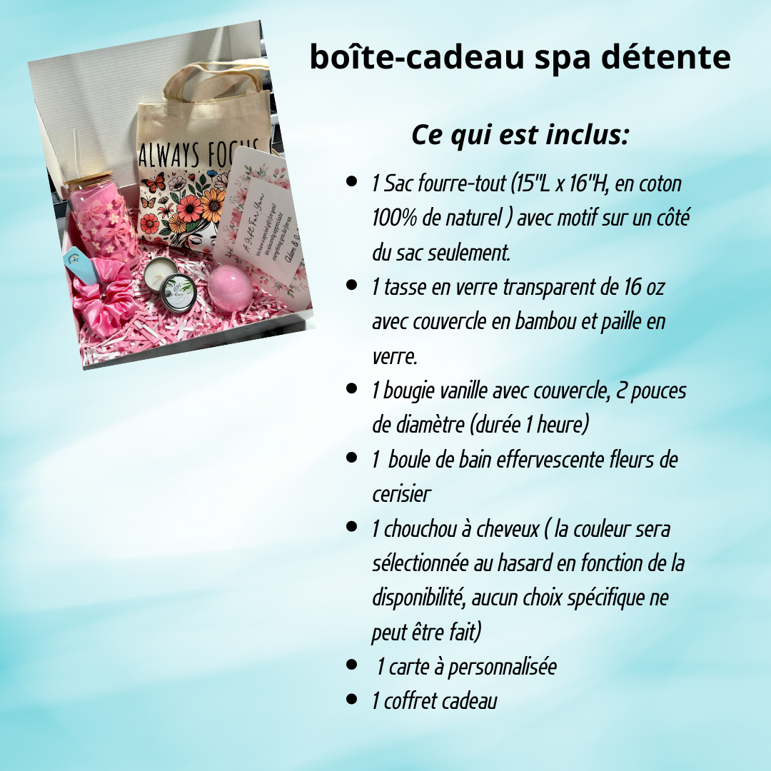 Coffret cadeau spa détente,cadeau remerciements, coffret cadeau self-care,