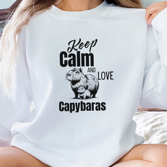Mignon Sweatshirt avec Capybaras, Cadeau pour amoureux des Capybaras